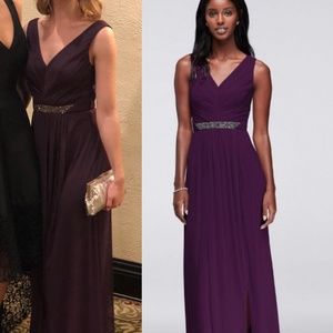 David's Bridal Bridesmaid Dress W11092 Plum